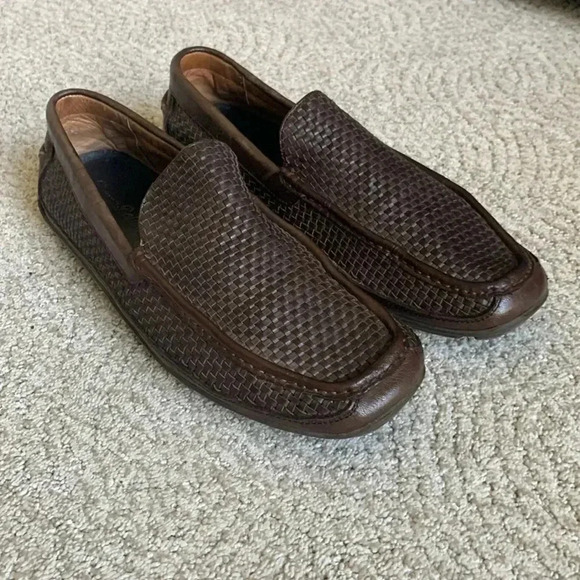 Tommy Bahama Naples Driver loafer woven leather Venetian shoes size 10 1/2 - Picture 1 of 9